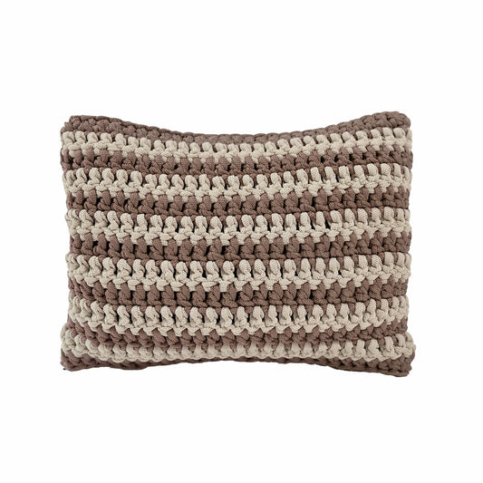 Almofada em Crochê Listra Retangular Outdoor 30x45 Fendi