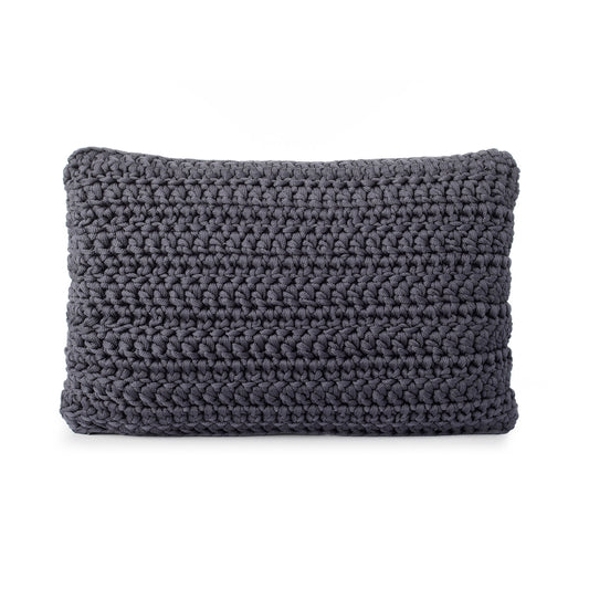 Almofada em Crochê Retangular Outdoor 30x45 Cinza