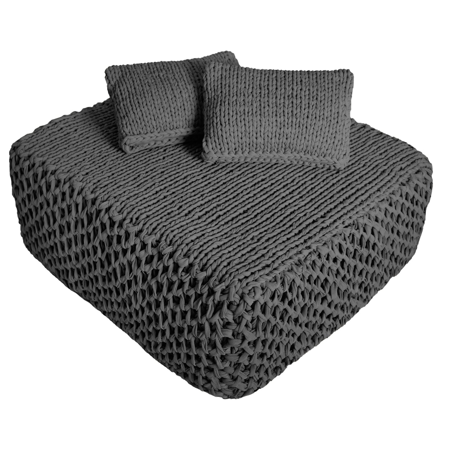 Puff Colméia Outdoor 40x100x100 Cinza