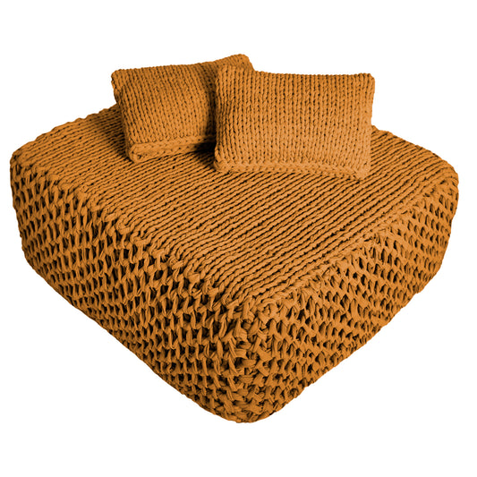 Puff Colméia Outdoor 40x100x100 Mostarda