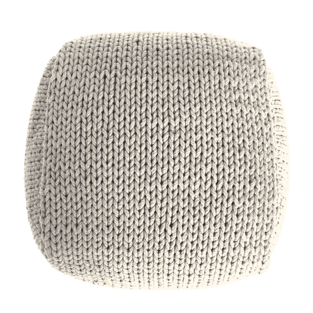 Puff Tricô Quadrado 40x50 Cru