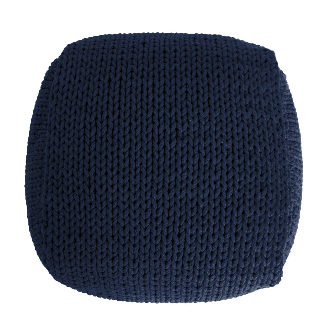 Puff Tricô Quadrado 40x50 Marinho Pronta Entrega