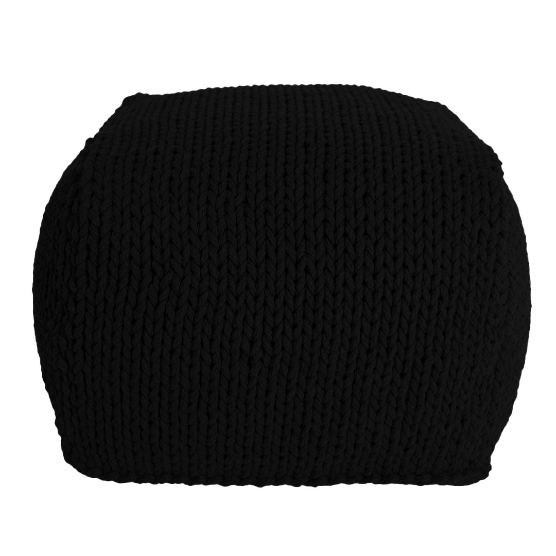 Puff Tricô Quadrado 40x50 Preto
