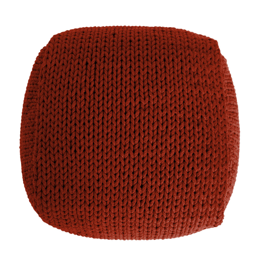 Puff Tricô Quadrado 40x50 Terracota