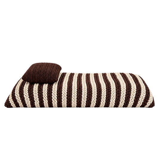 Puff Almofadão String Listrado Outdoor 90x160 Marrom