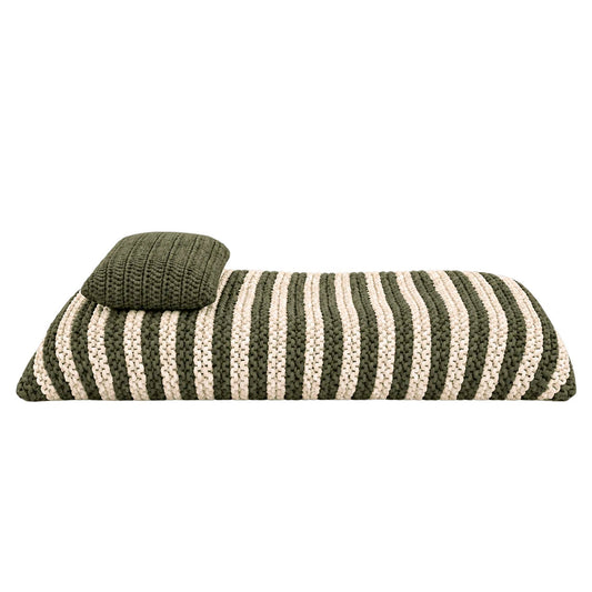 Puff Almofadão String Listrado Outdoor 90x160 Verde