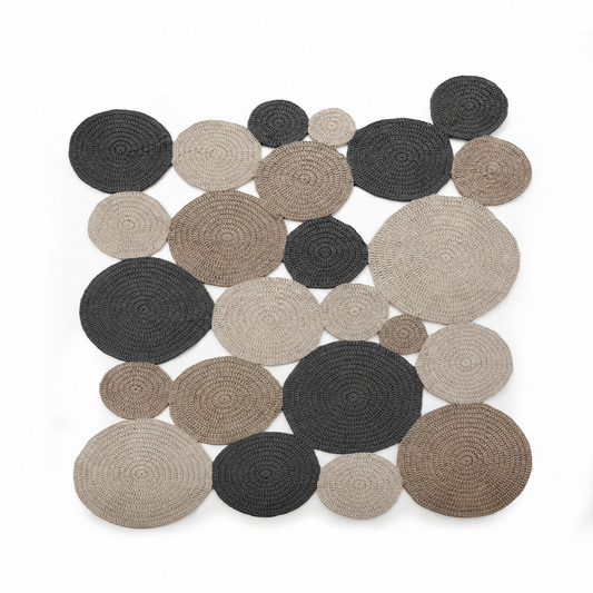 Tapete Bolas Outdoor 225x260 Cru/Fendi/Cinza