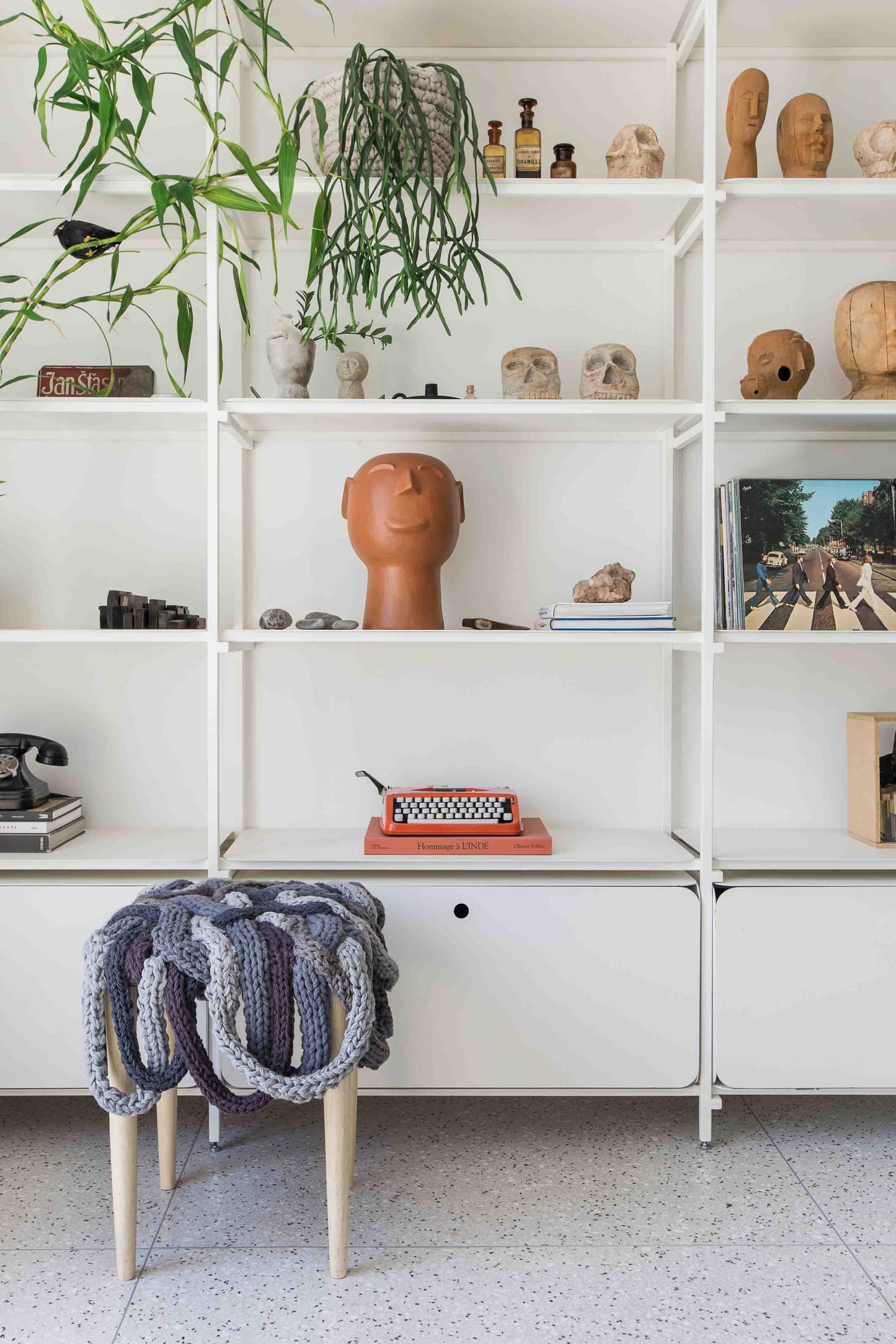 Banqueta Roots Quadrada 45x45 Cinza