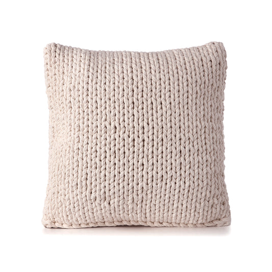 Almofada em tricô artesanal String  Lisa 45x45 Areia