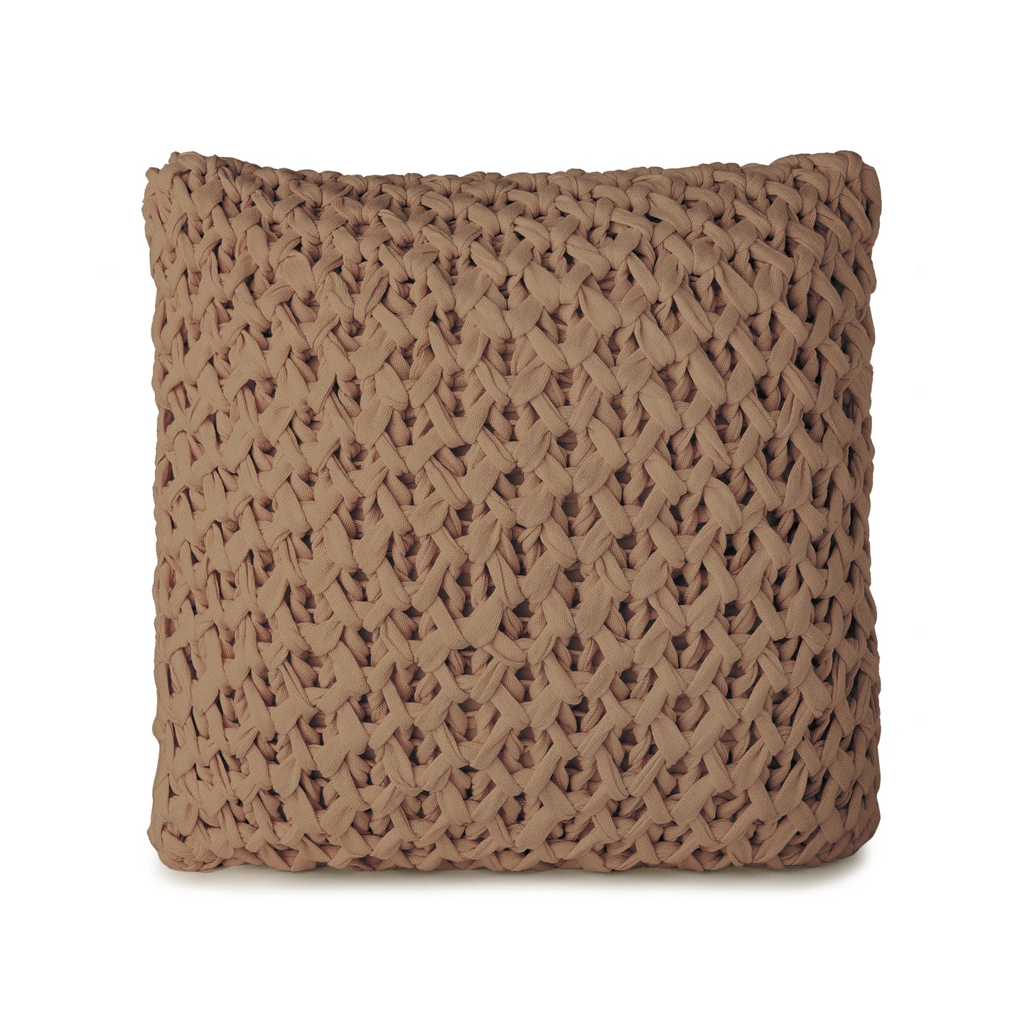 Almofada em Tricô Artesanal Colméia 45x45 Caramelo