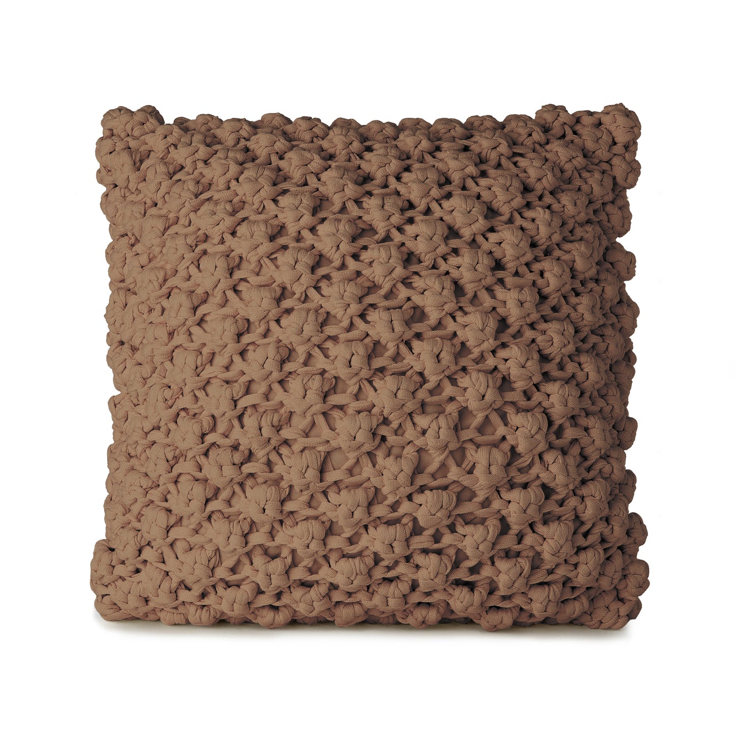 Almofada em Tricô Artesanal Pipoca 45x45 Caramelo Pronta entrega