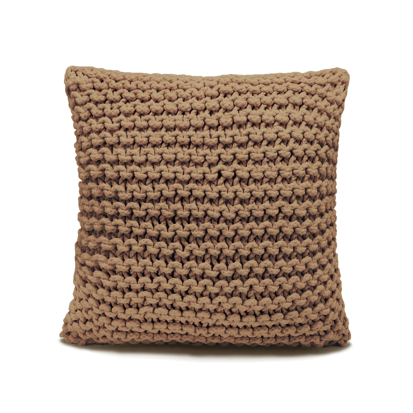 Almofada em tricô artesanal String 45x45 Caramelo