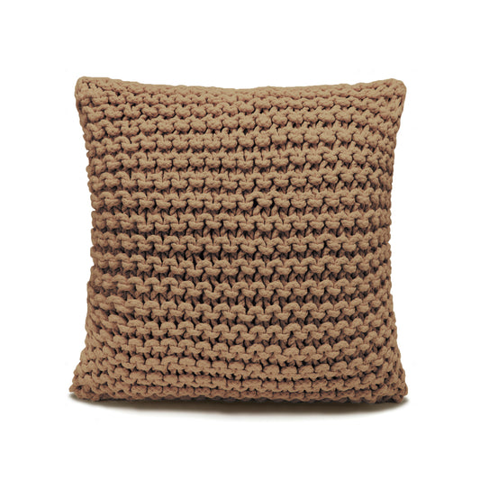 Almofada em tricô artesanal String 45x45 Caramelo