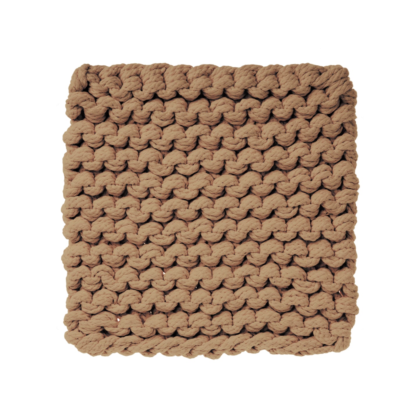 amostra de ponto / Tapete em tricô artesanal, Caramelo, com fio 100% algodão. Dimensões: Largura - 150cm; Comprimento - 200cm.