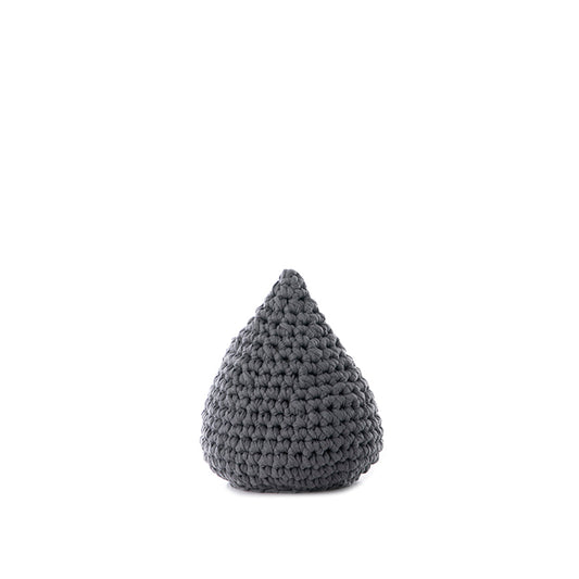 Almofada Gota em crochê artesanal P Cinza