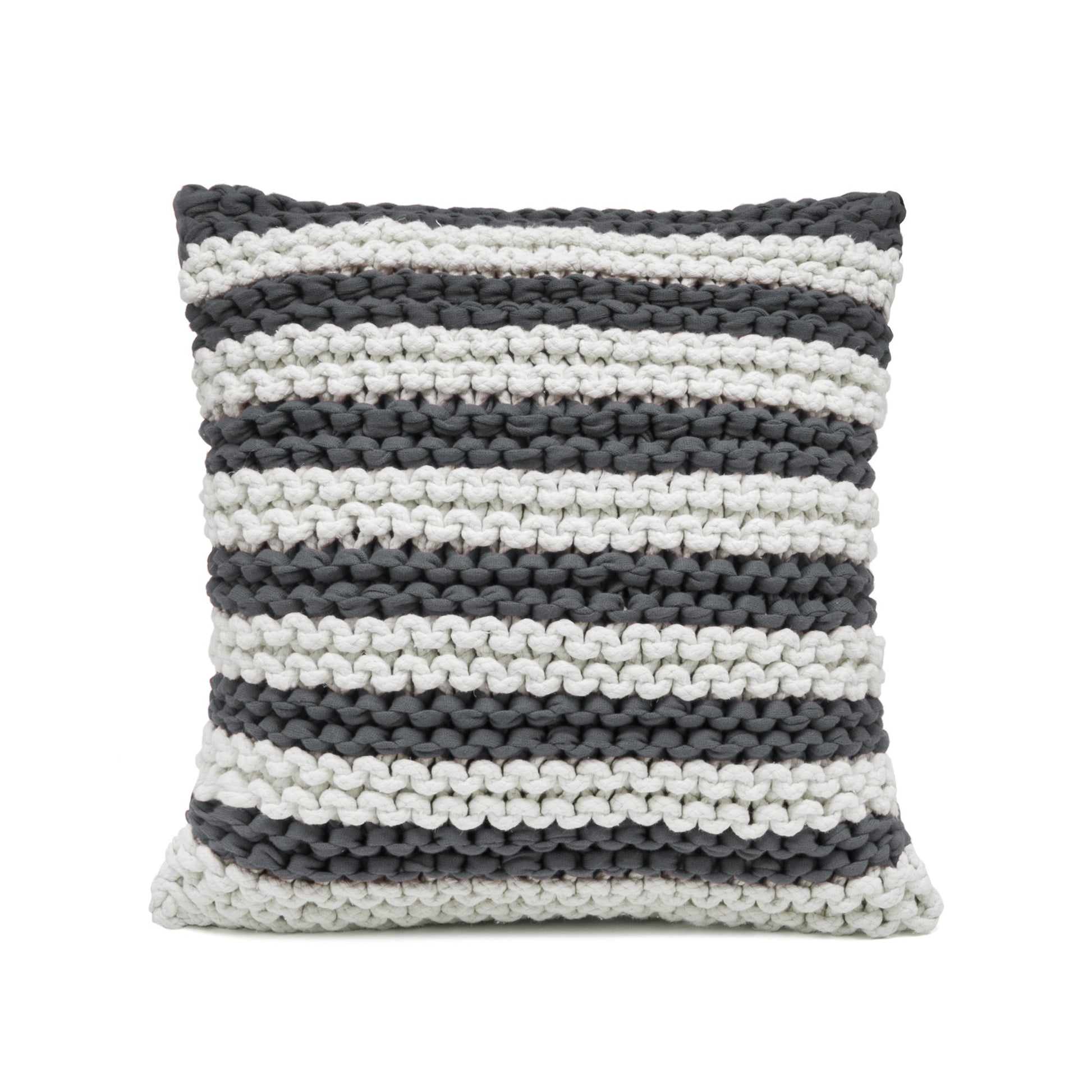 Almofada em tricô Artesanal Listra 45x45 Cinza Pronta entrega