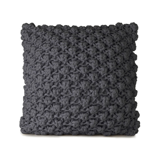 Almofada em Tricô Artesanal Pipoca 45x45 Cinza