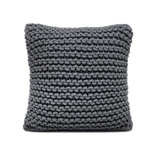 Almofada em tricô artesanal String 45x45 Cinza