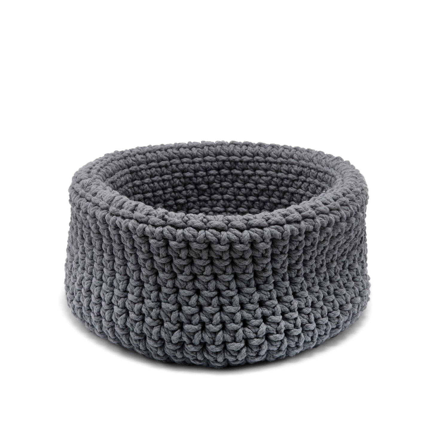 Cesta Sting em crochê artesanal 18x30 Cinza