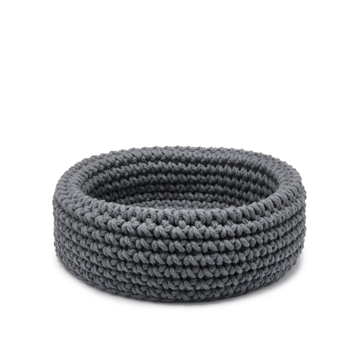 Cesta Sting em crochê artesanal 14x38 Cinza Pronta Entrega
