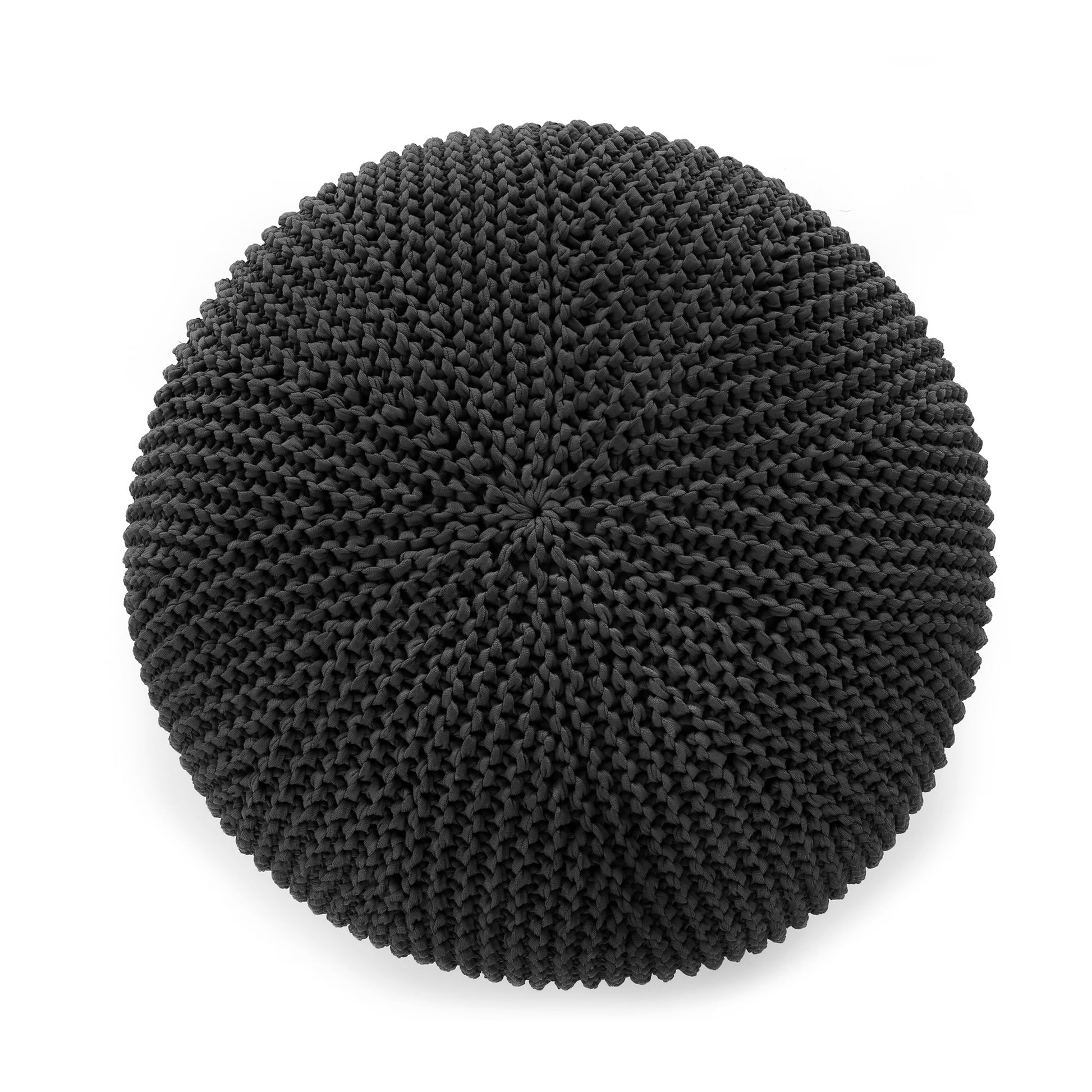 Puff em tricô artesanal para área externa, com fio 100% polipropileno. Enchimento em tecido aquablock e isopor. Fechamento com zíper, possibilitando a remoção da capa para lavagem. Dimensões: Altura - 35cm; Largura - 100cm; Comprimento - 100cm.