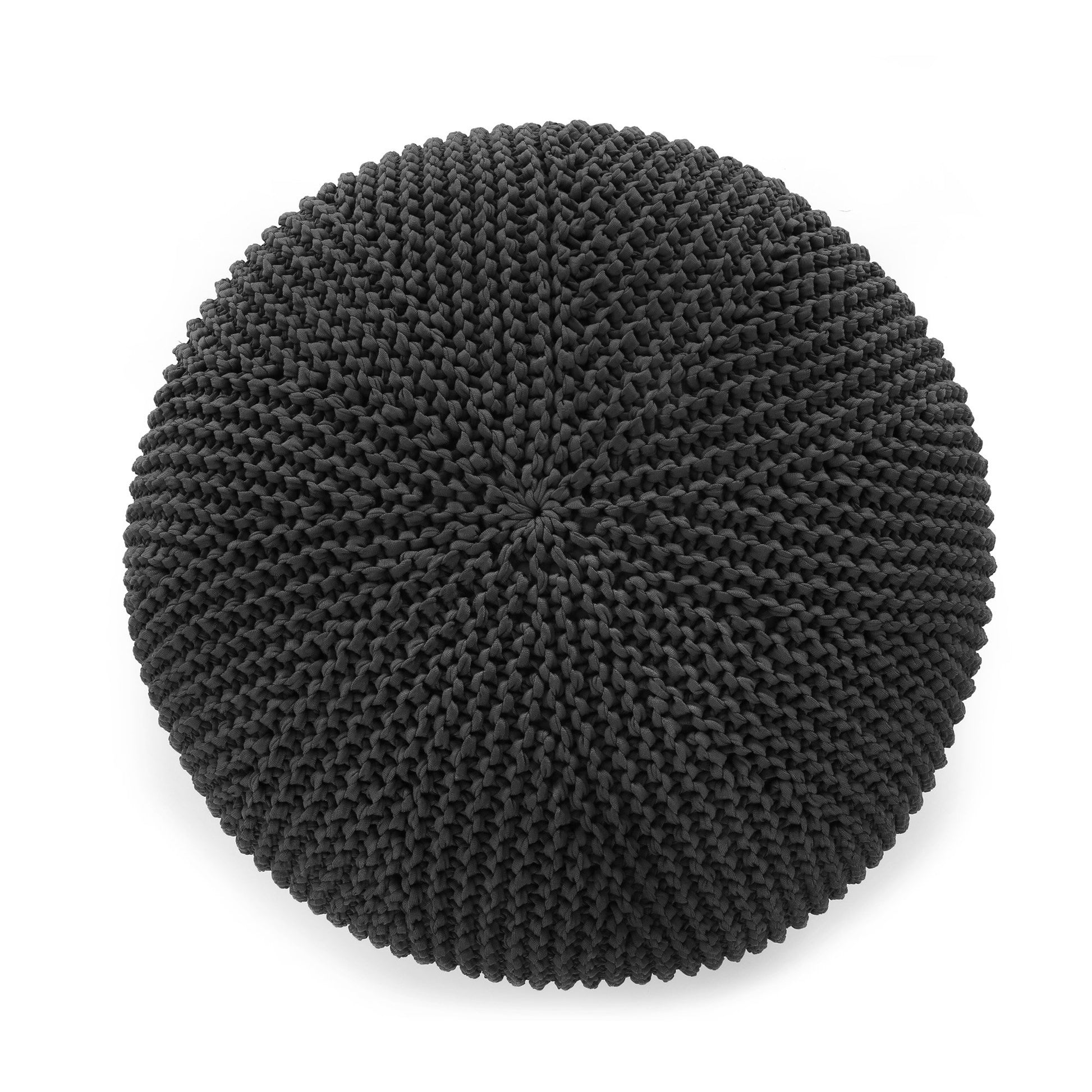 Puff em tricô artesanal para área externa, com fio 100% polipropileno. Enchimento em tecido aquablock e isopor. Fechamento com zíper, possibilitando a remoção da capa para lavagem. Dimensões: Altura - 35cm; Largura - 100cm; Comprimento - 100cm.