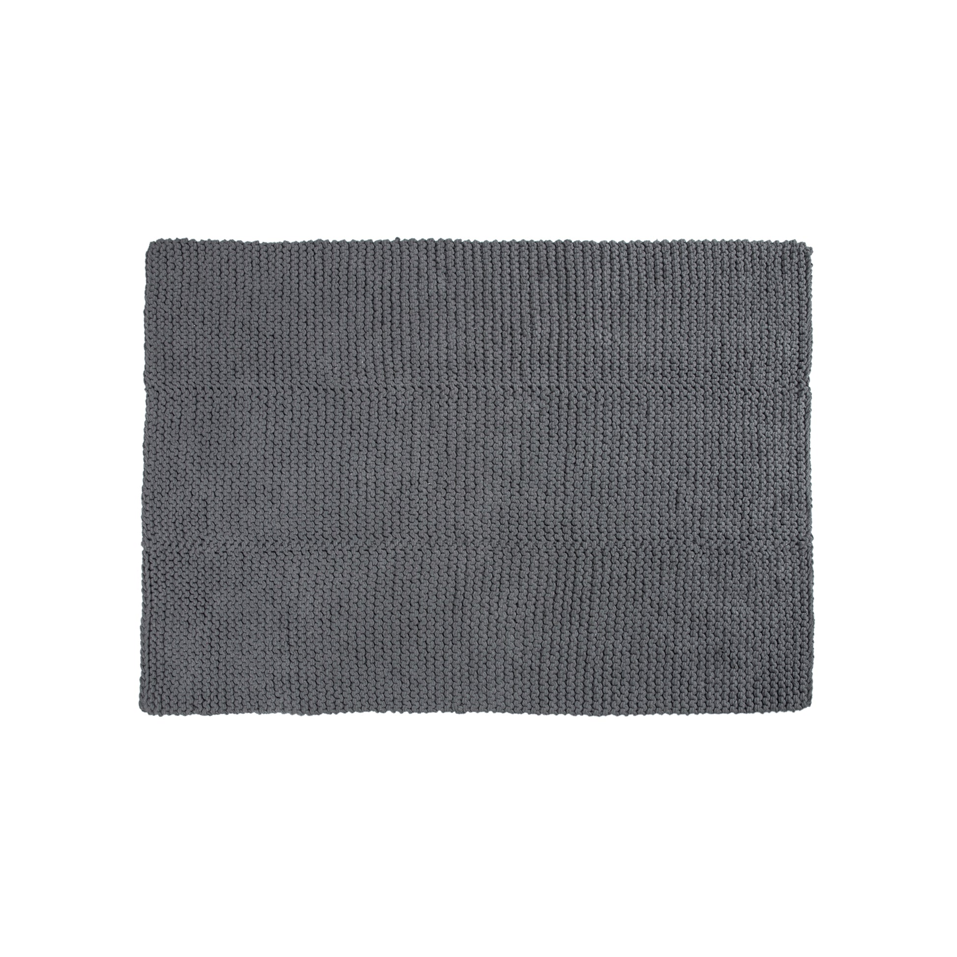 Tapete em tricô artesanal, Cinza, com fio 100% algodão. Dimensões: Largura - 150cm; Comprimento - 200cm.