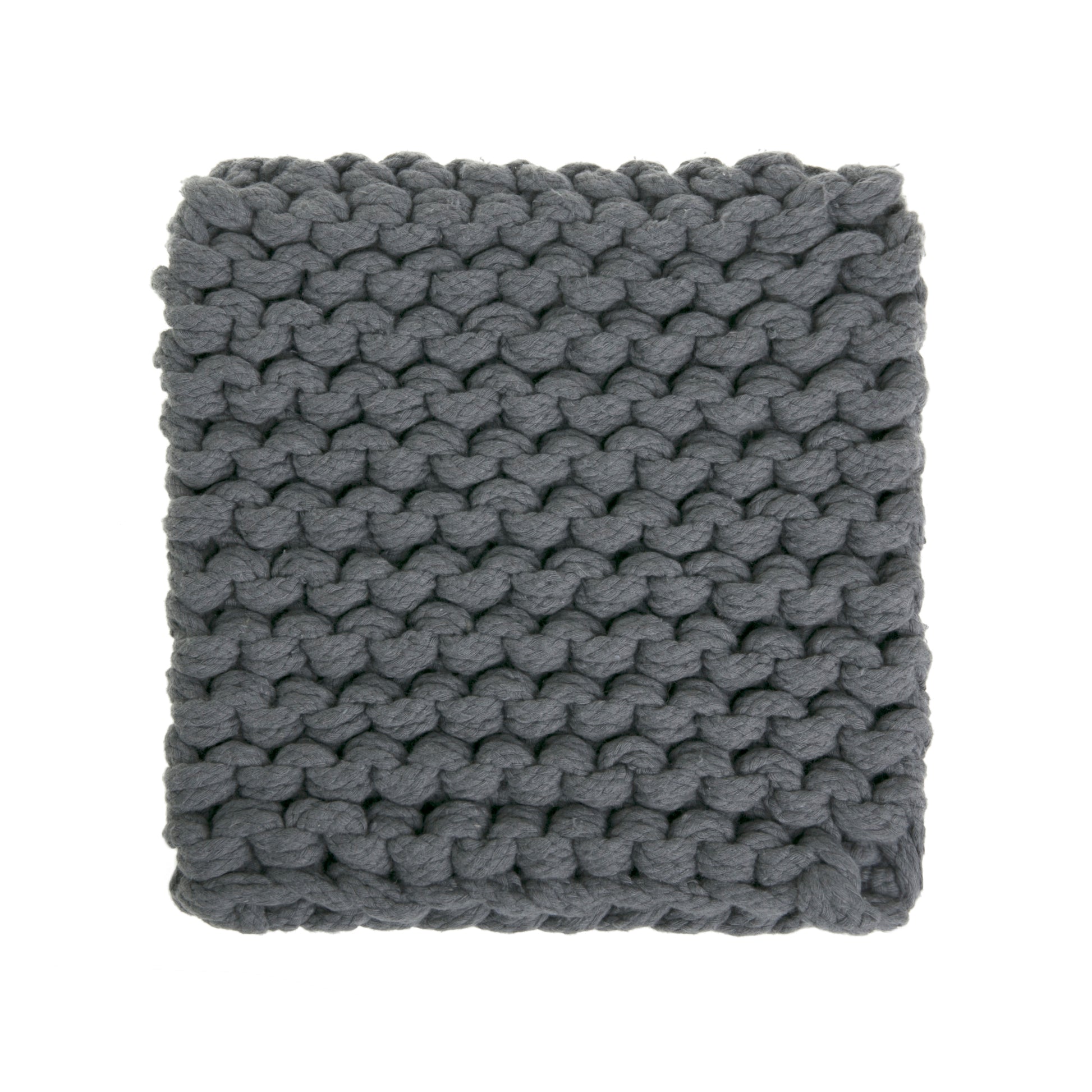 amostra de pontos / Tapete em tricô artesanal, Cinza, com fio 100% algodão. Dimensões: Largura - 150cm; Comprimento - 200cm.