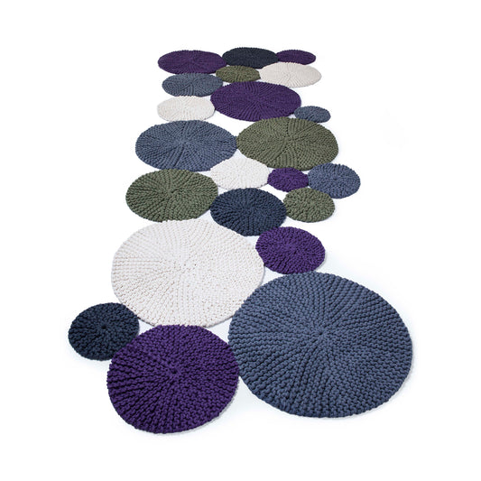 Tapete Bolas Colorido 120x250 (Cru/Verde/Cinza/Marinho/Roxo)