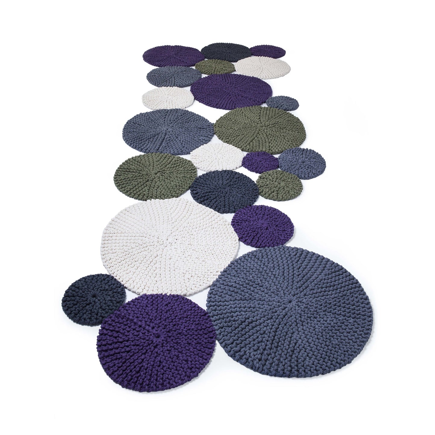 Tapete Bolas Colorido 120x250 (Cru/Verde/Cinza/Marinho/Roxo) Pronta Entrega