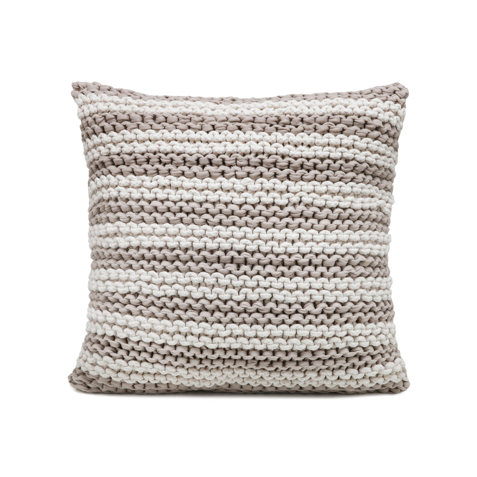 Almofada em tricô Artesanal Listra 45x45 Fendi Pronta entrega