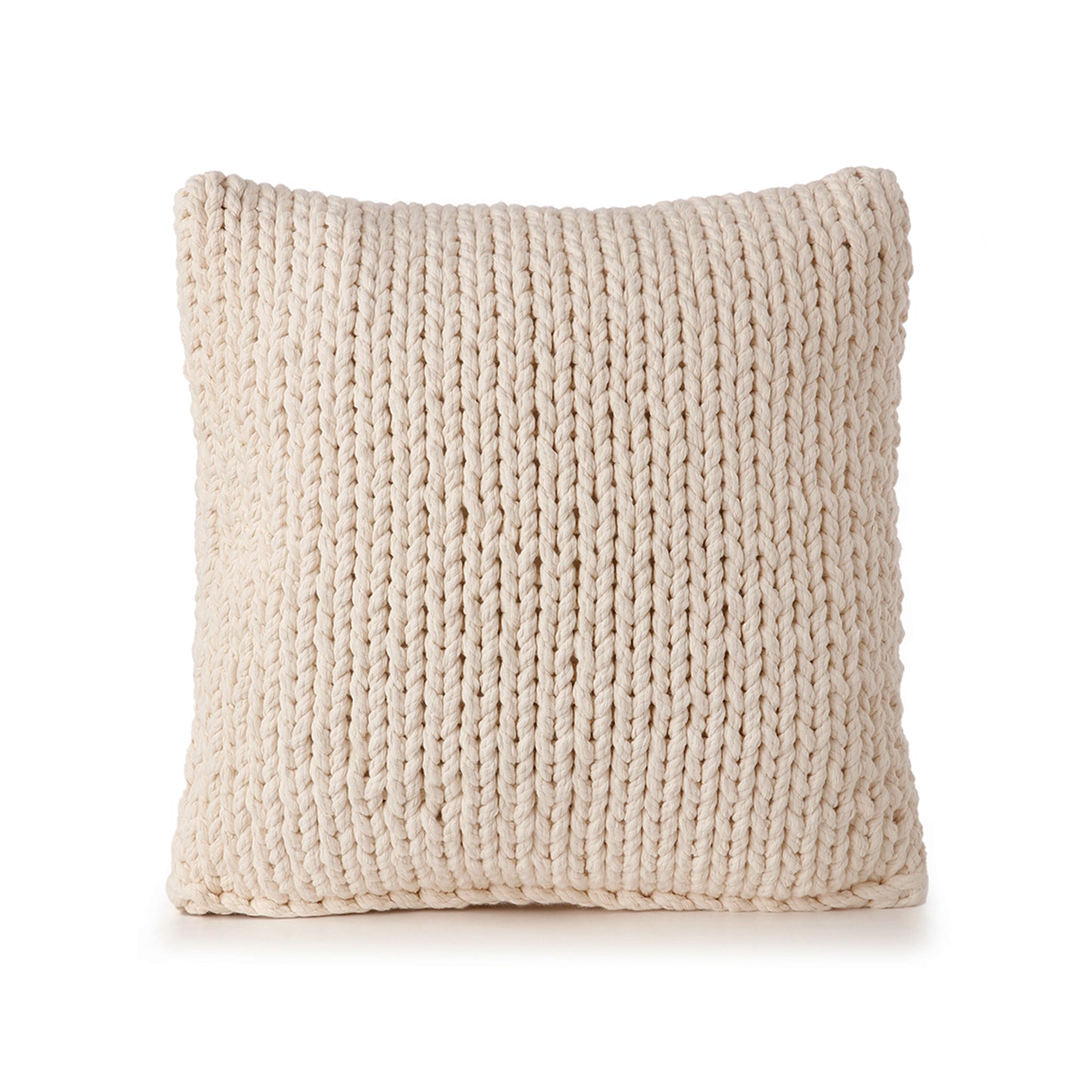Almofada em tricô artesanal String Lisa 45x45 Cru