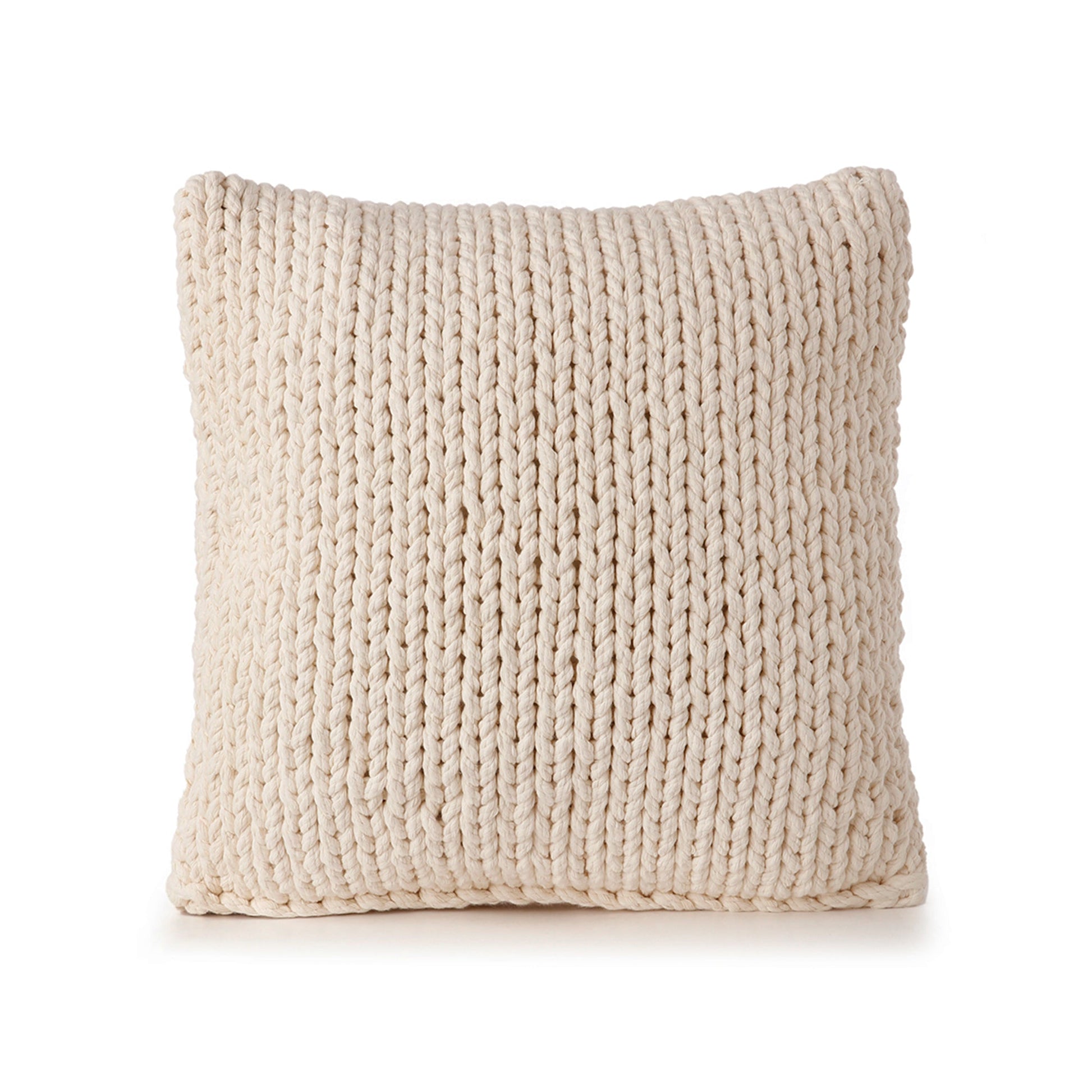 Almofada em tricô artesanal String Lisa 45x45 Cru Pronta Entrega