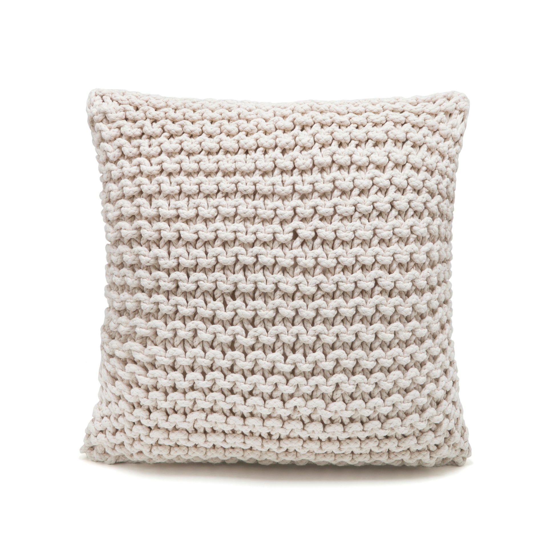 Almofada em tricô artesanal String 45x45 Cru Pronta Entrega