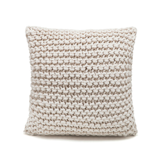 Almofada em tricô artesanal String 45x45 Cru