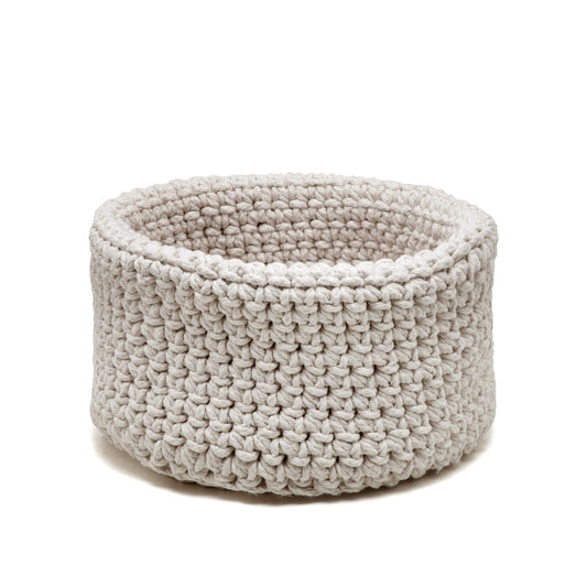 Cesta Sting em crochê artesanal 18x30 Cru Pronta Entrega