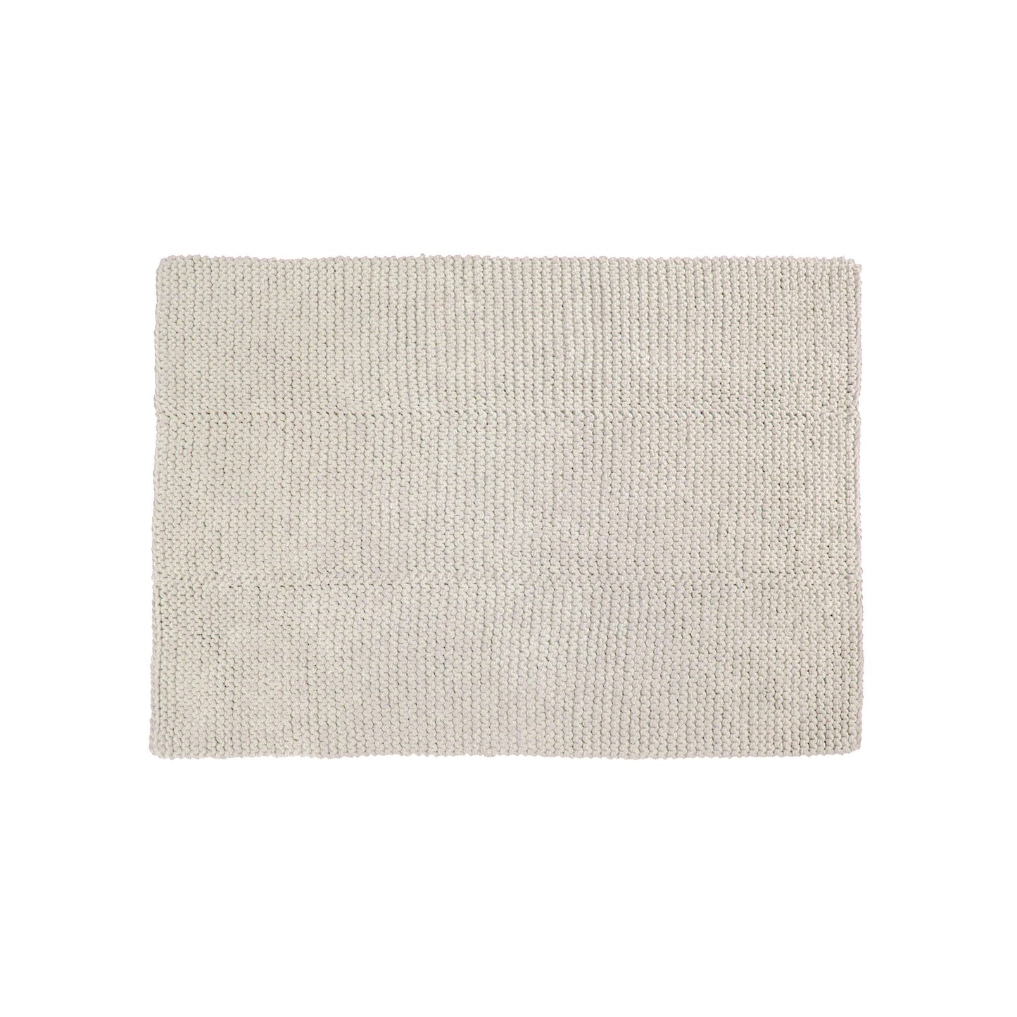 Tapete em tricô artesanal Cru, com fio 100% algodão. Dimensões: Largura - 150cm; Comprimento - 200cm.