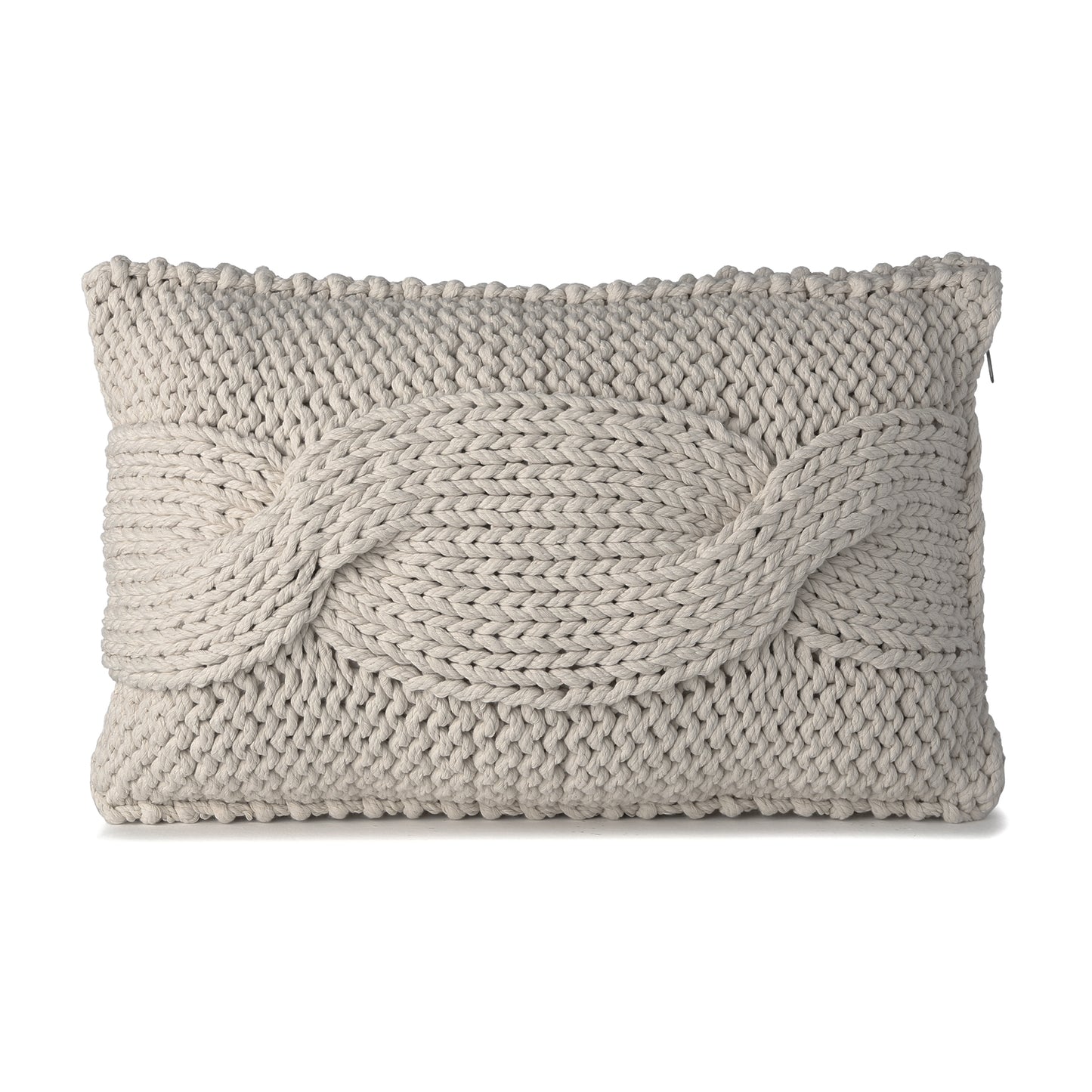 Almofada em tricô artesanal String Trança Retangular 40x60 Fendi