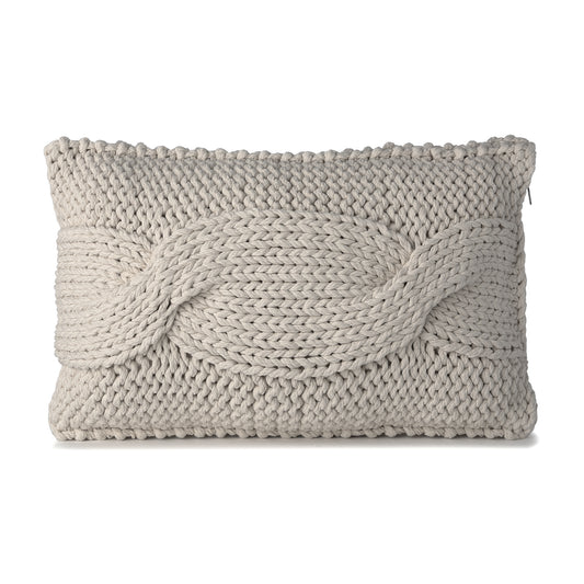 Almofada em tricô artesanal String Trança Retangular 40x60 Fendi