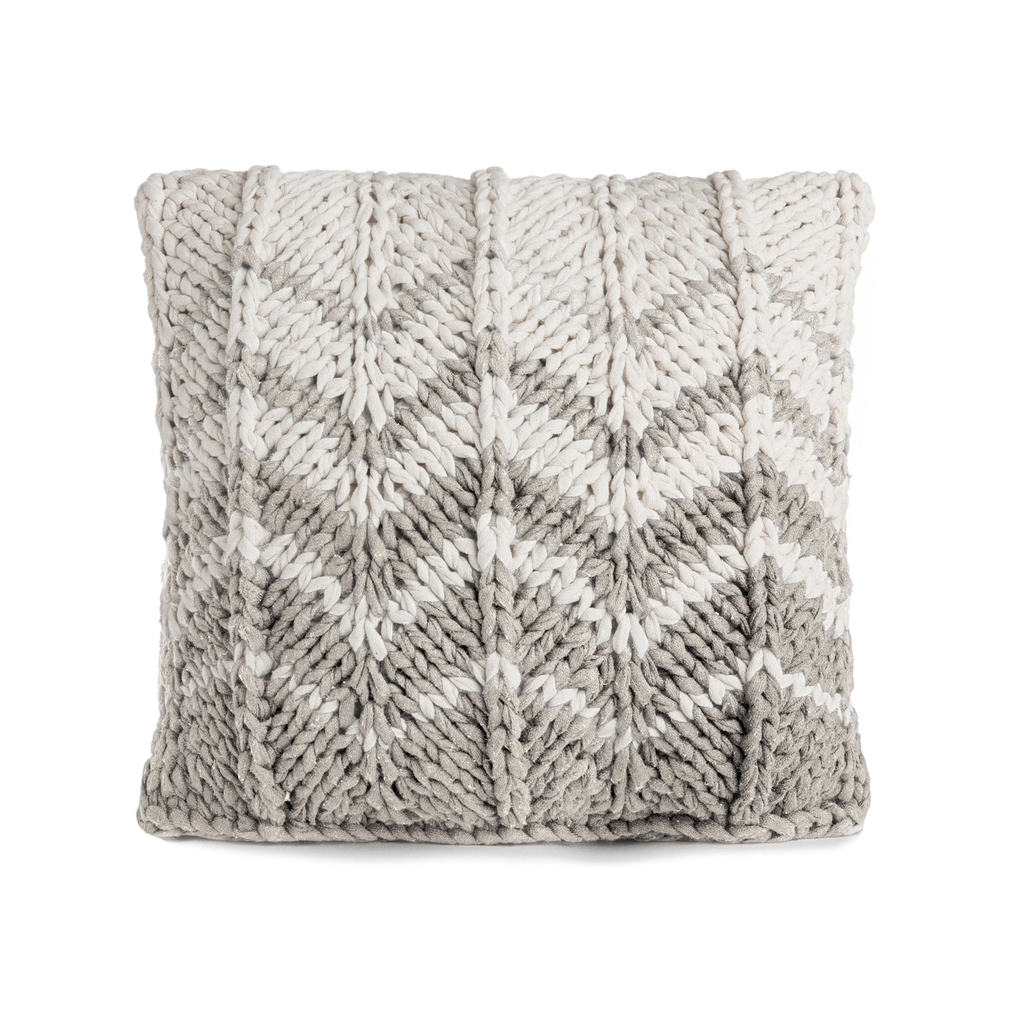Almofada em tricô Artesanal Zig Zag Positivo 45x45 Fendi