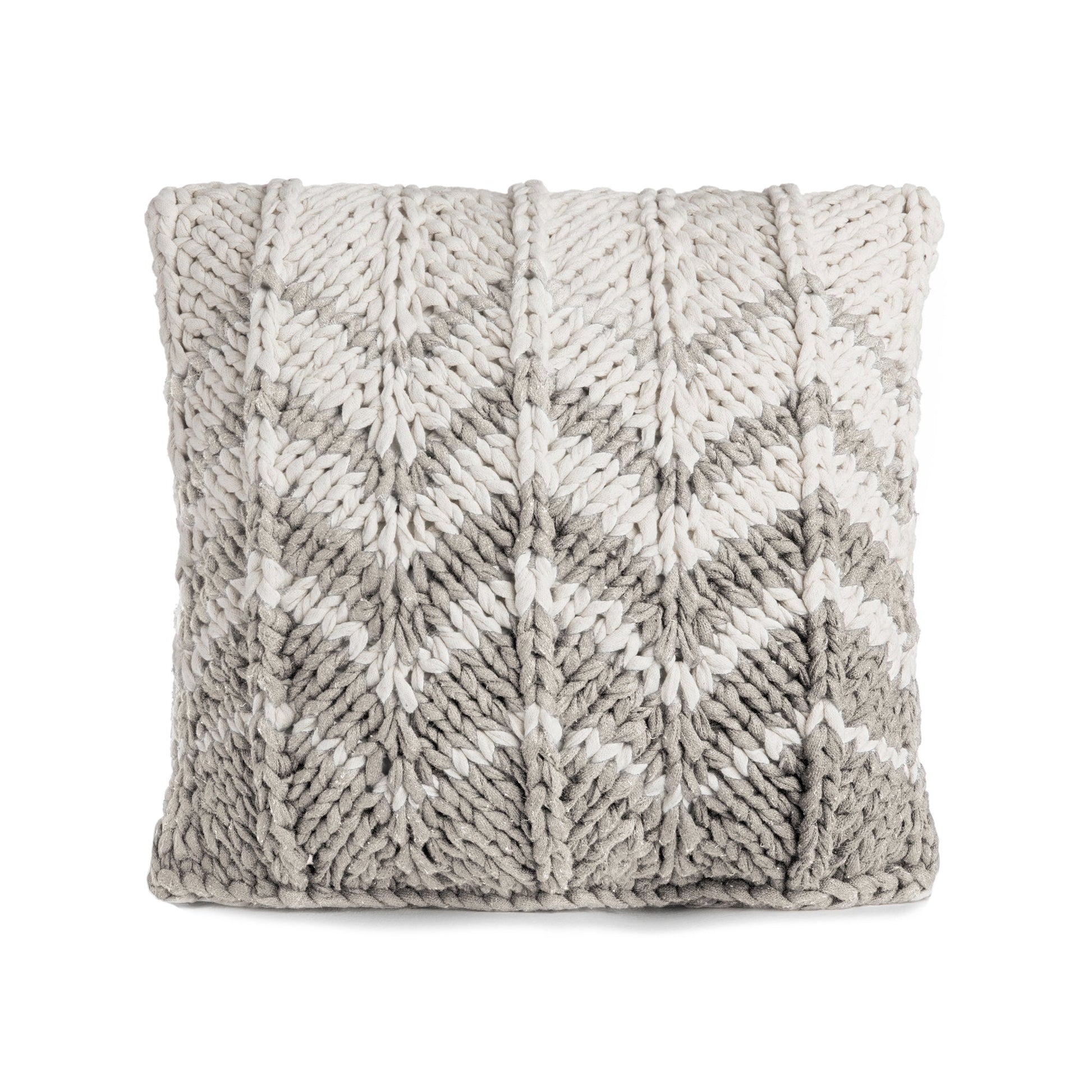 Almofada em tricô Artesanal Zig Zag Positivo 45x45 Fendi Pronta Entrega