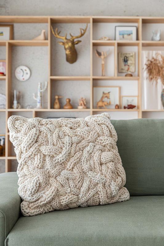 Almofada Roots 60x60 Cru Pronta Entrega