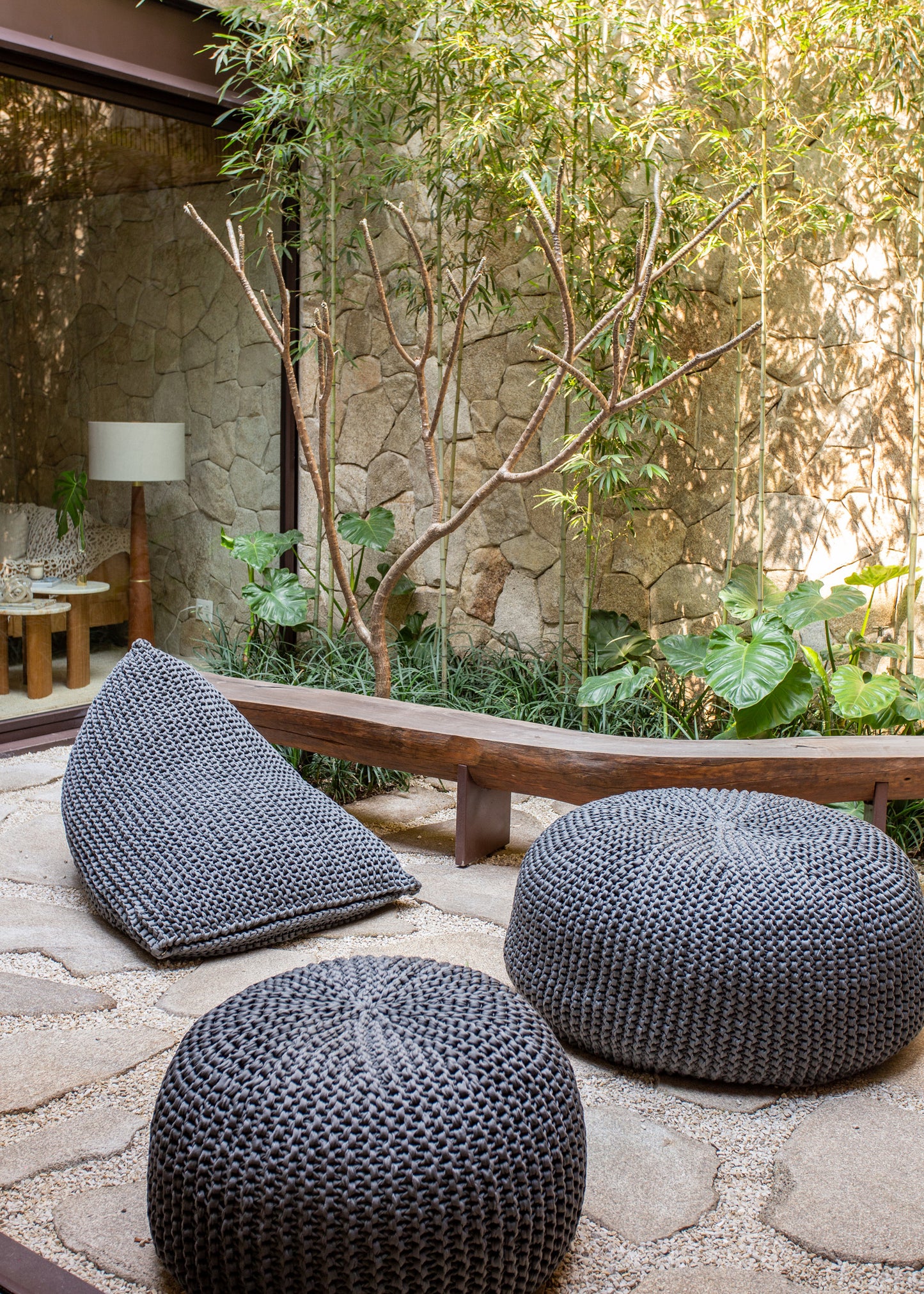 Puff Lounge Outdoor 35x100 Cinza