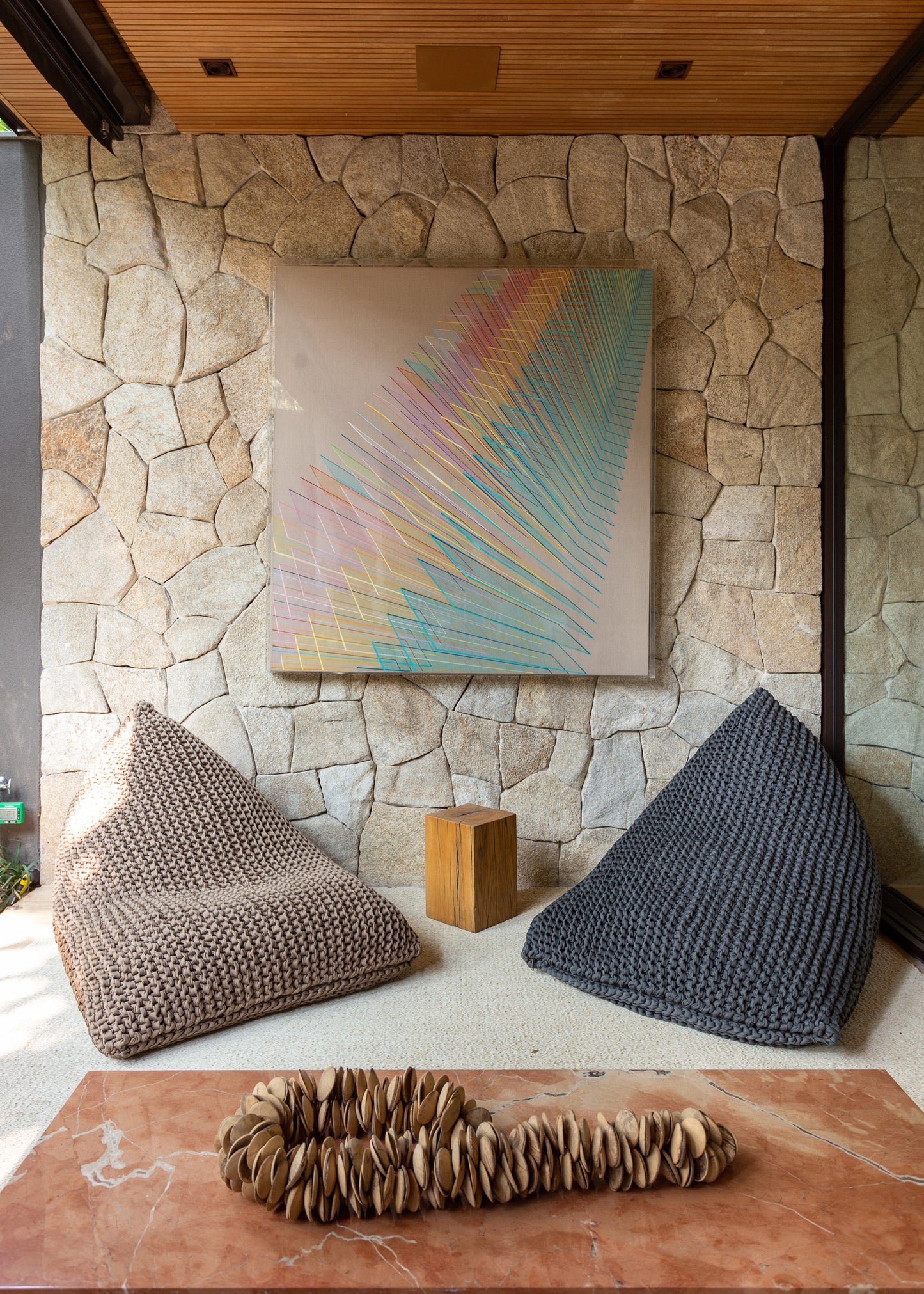 Puff String Outdoor 90x120 Cinza
