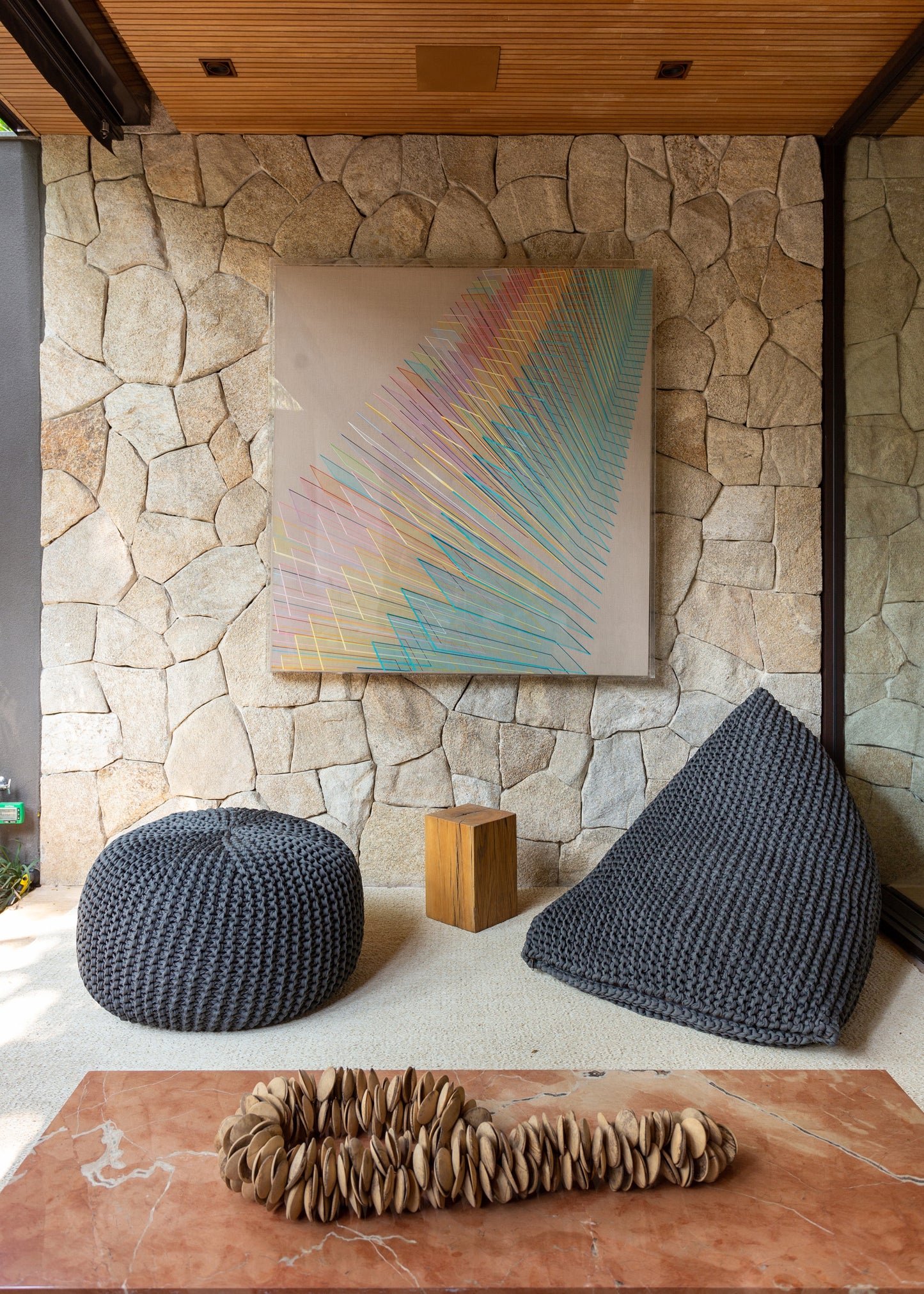 Puff Lounge Outdoor 30x75 Cinza