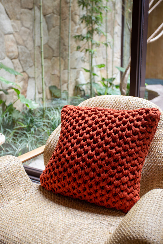 Almofada Colmeia 45x45 Terracota