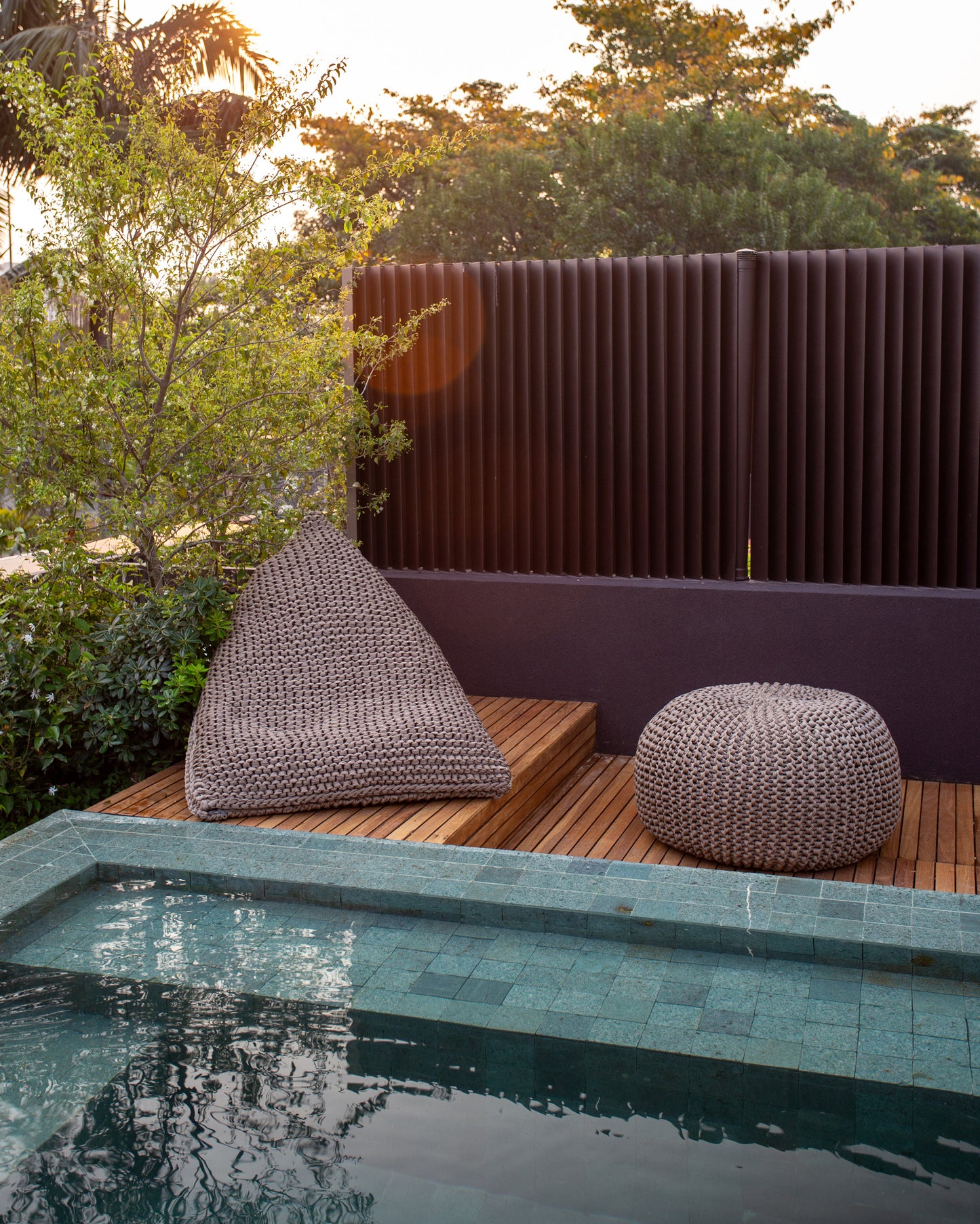 Puff Lounge Outdoor 30x75 Fendi Pronta Entrega
