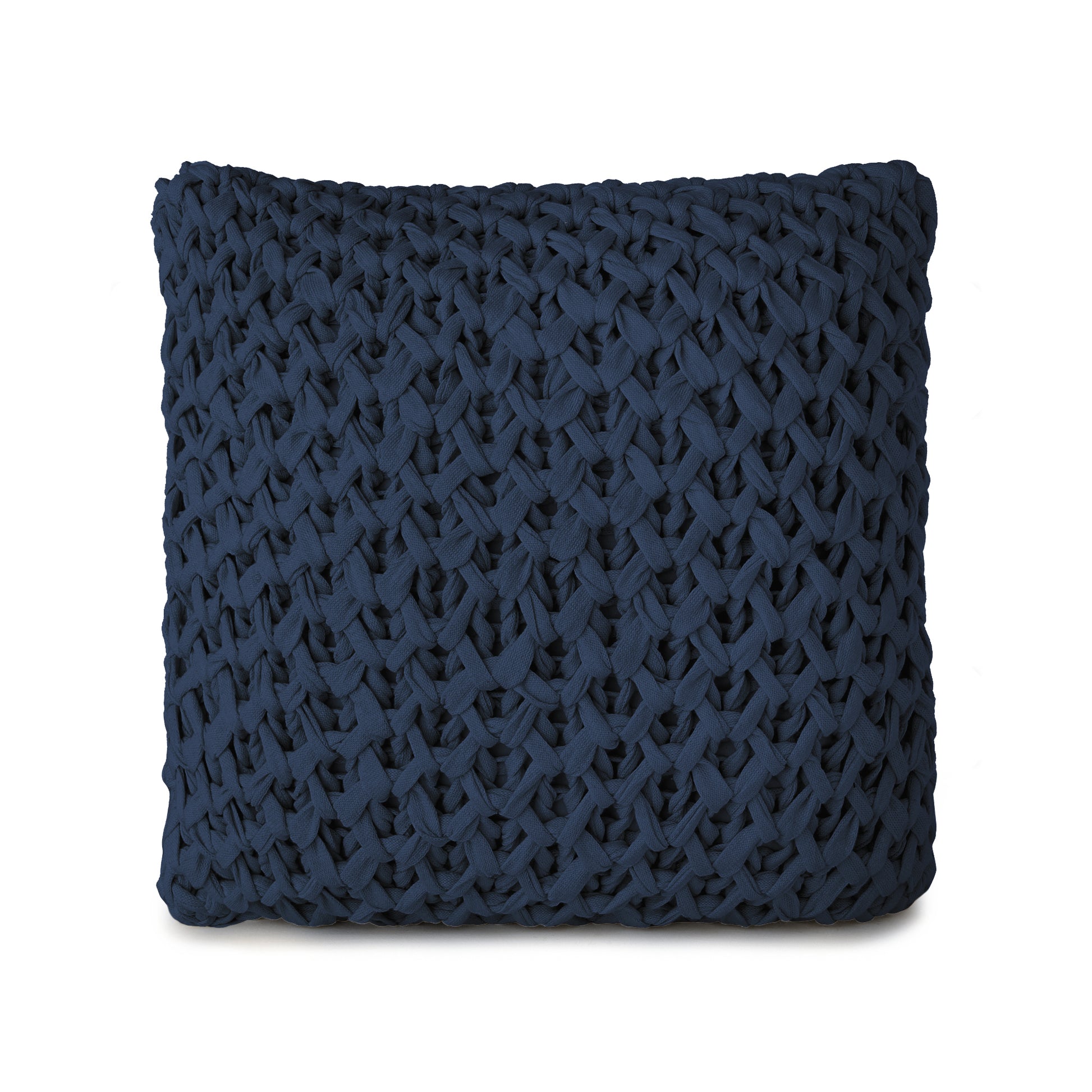 Almofada em Tricô Artesanal Colméia 45x45 Marinho
