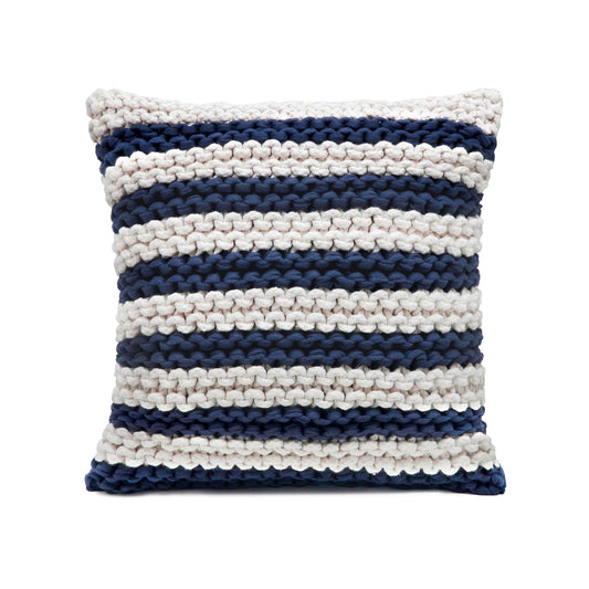 Almofada em tricô Artesanal Listra 45x45 Marinho