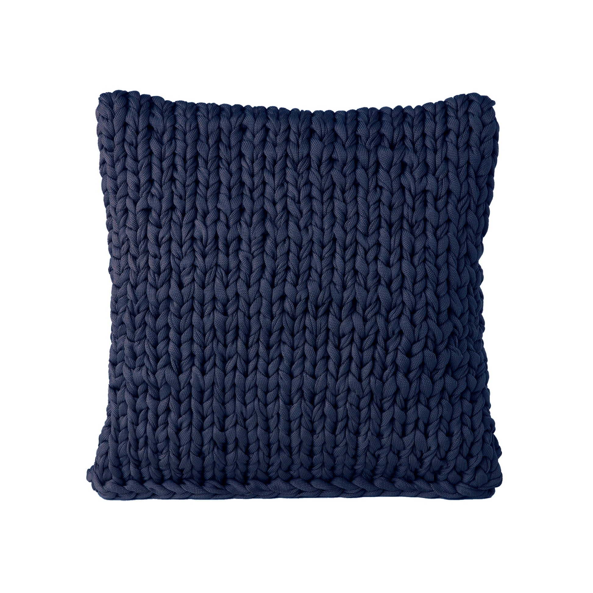 Almofada em tricô artesanal String Lisa Outdoor 45x45 Marinho Pronta Entrega